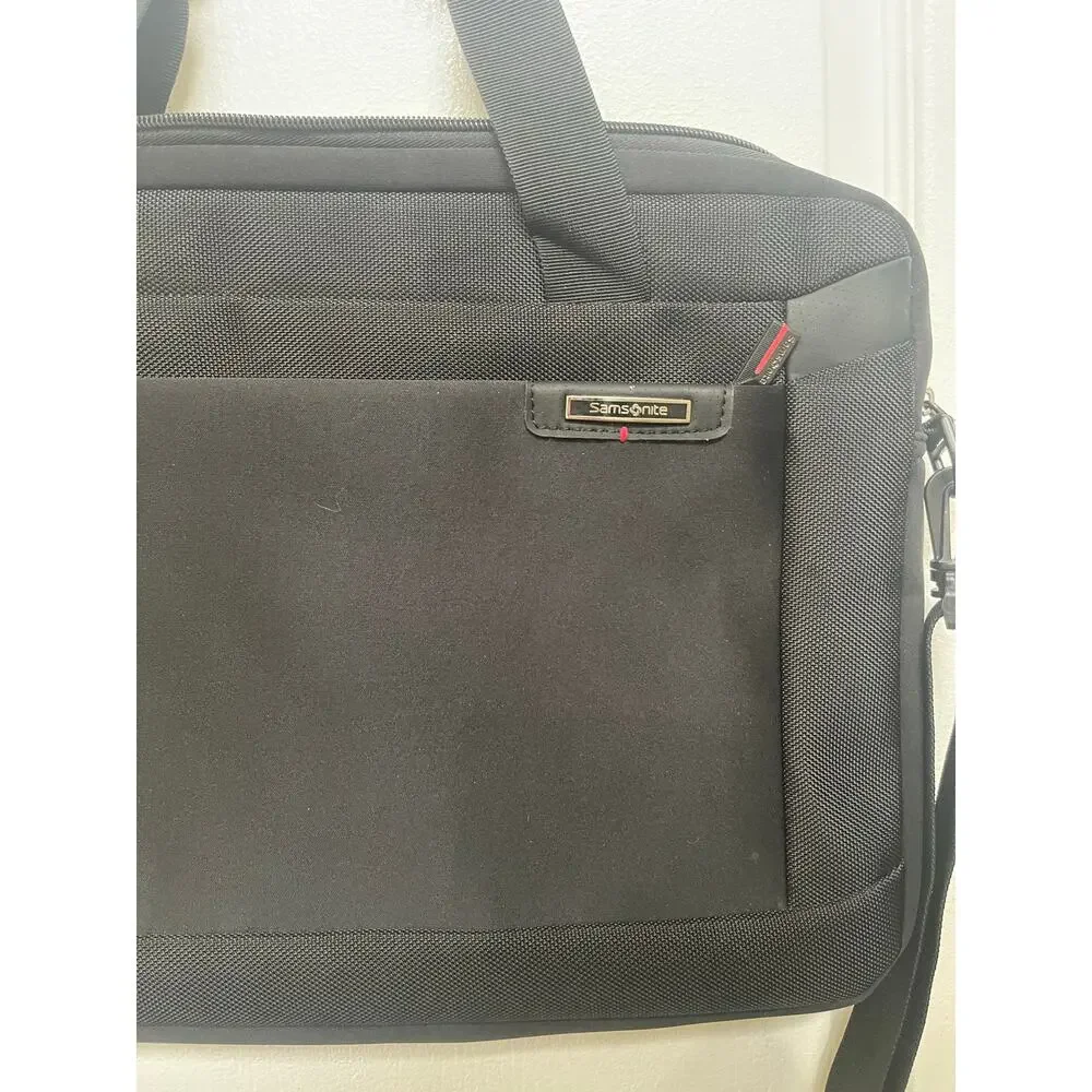 Samsonite slim black nylon and neoprene laptop bag